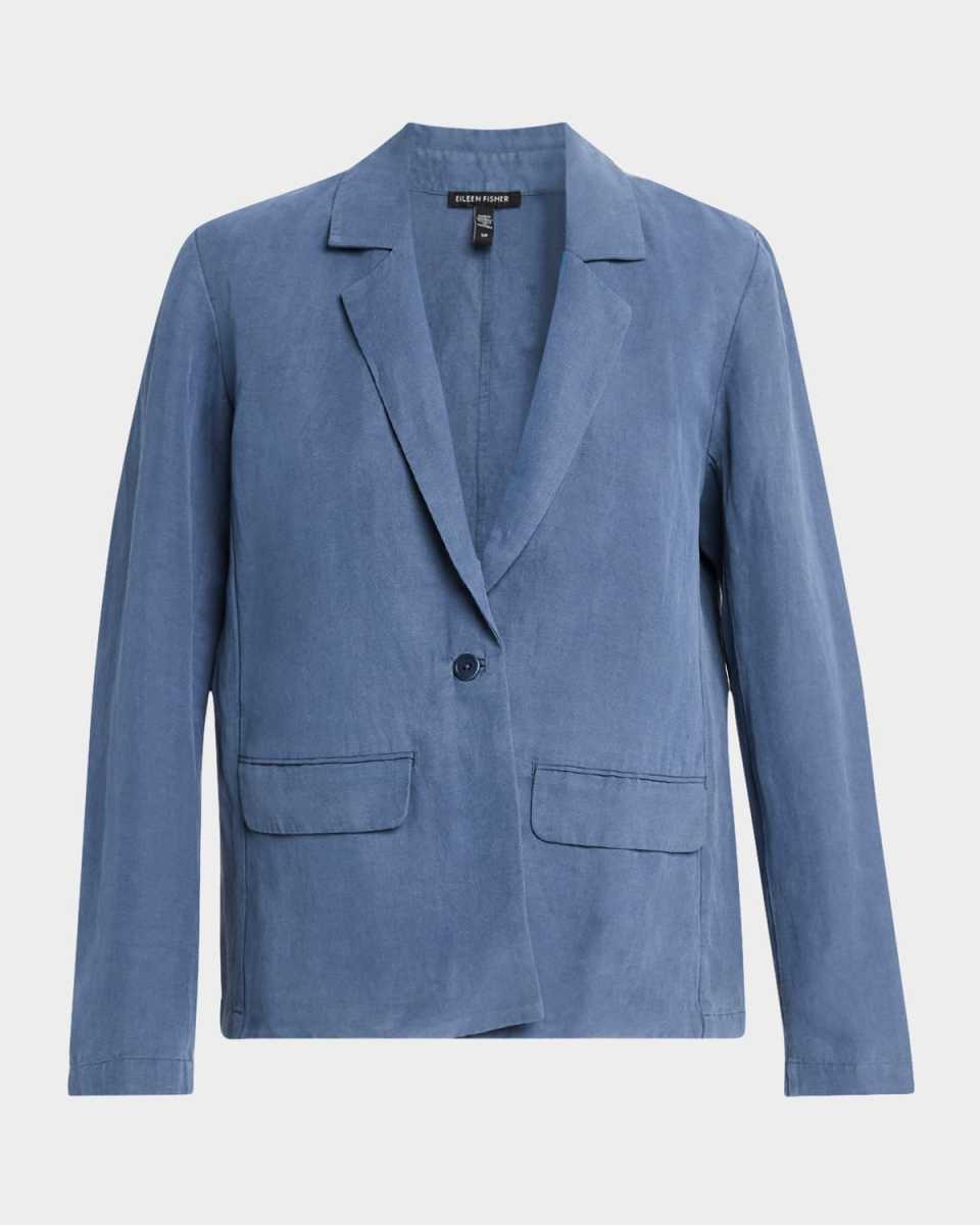 Petite Single-Button Twill Blazer